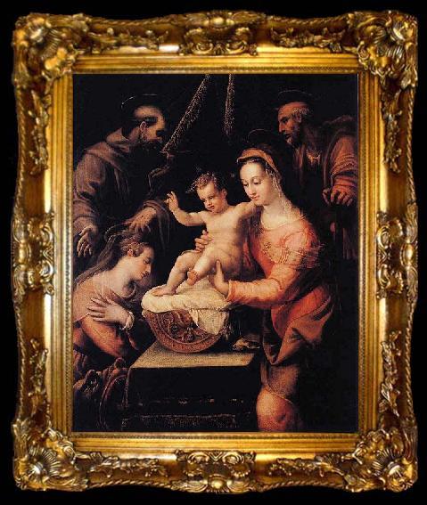 framed  Lavinia Fontana Holy Family with Saints, ta009-2
